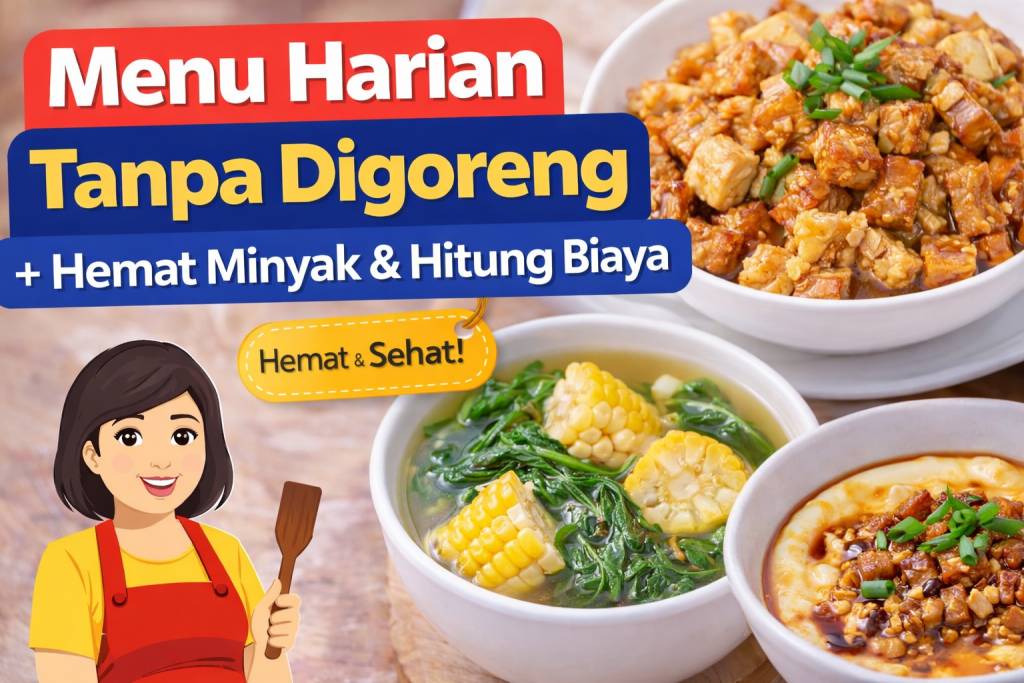 Menu Harian Tanpa Digoreng Hemat Minyak + Hitung Takaran & Biaya