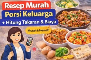Resep murah porsi keluarga dengan masakan rumahan sederhana dan hitung takaran biaya